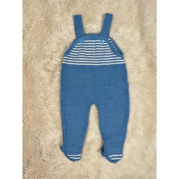 Panda Bear Other - Vintage Acrylic Knit Footed Overalls 6-9 months